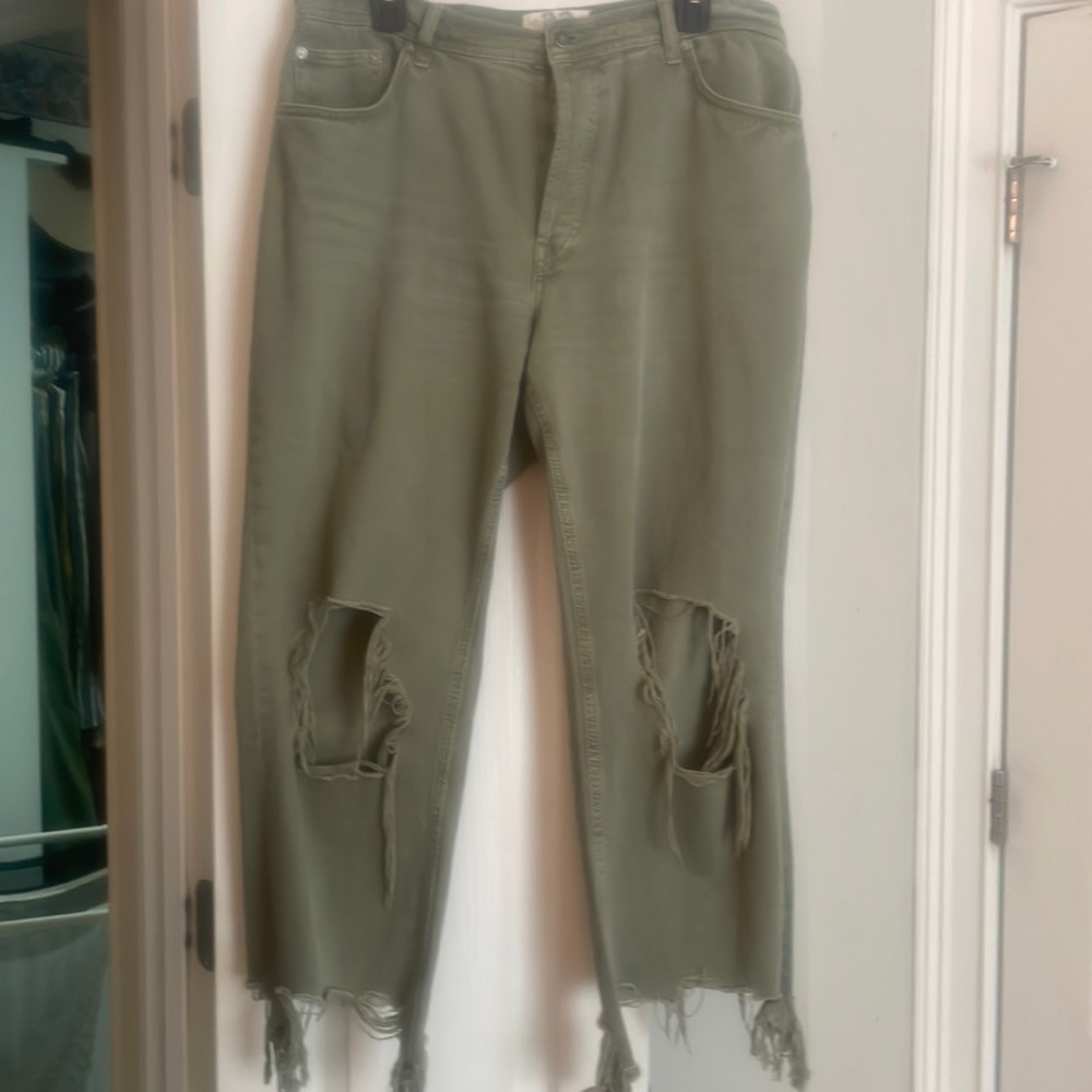 Free People distressed cropped jeans